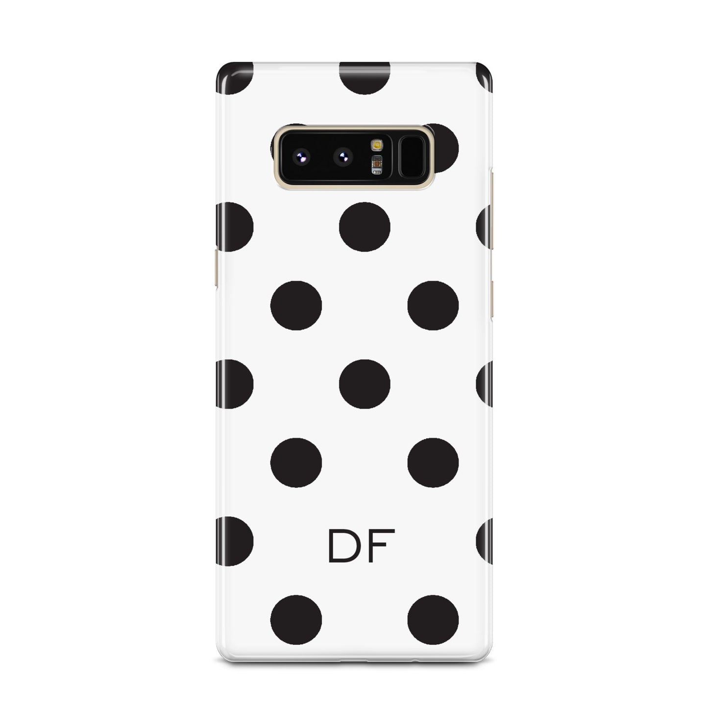 Personalised Initial Black Dots Samsung Galaxy Note 8 Case