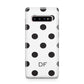 Personalised Initial Black Dots Samsung Galaxy S10 Plus Case