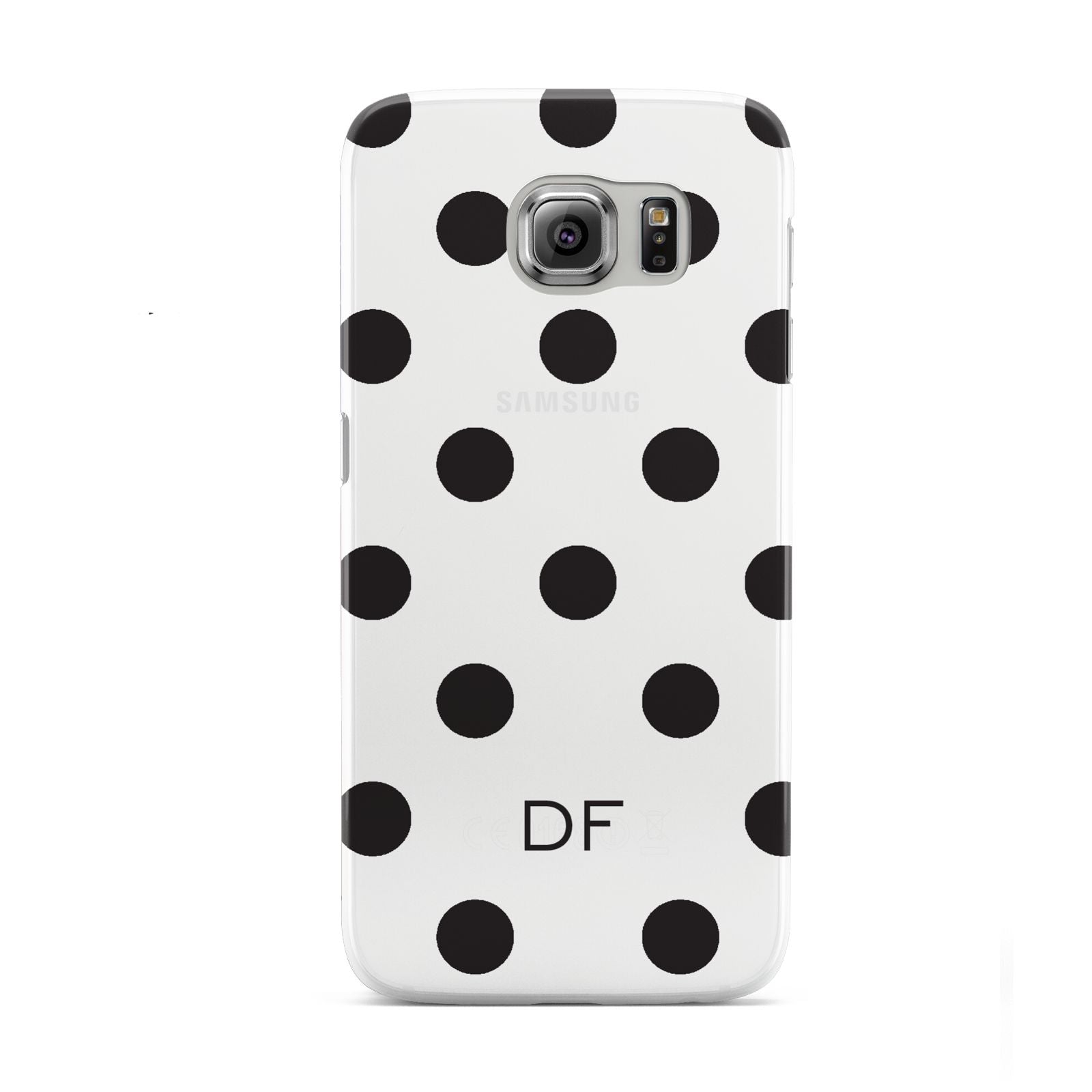 Personalised Initial Black Dots Samsung Galaxy S6 Case