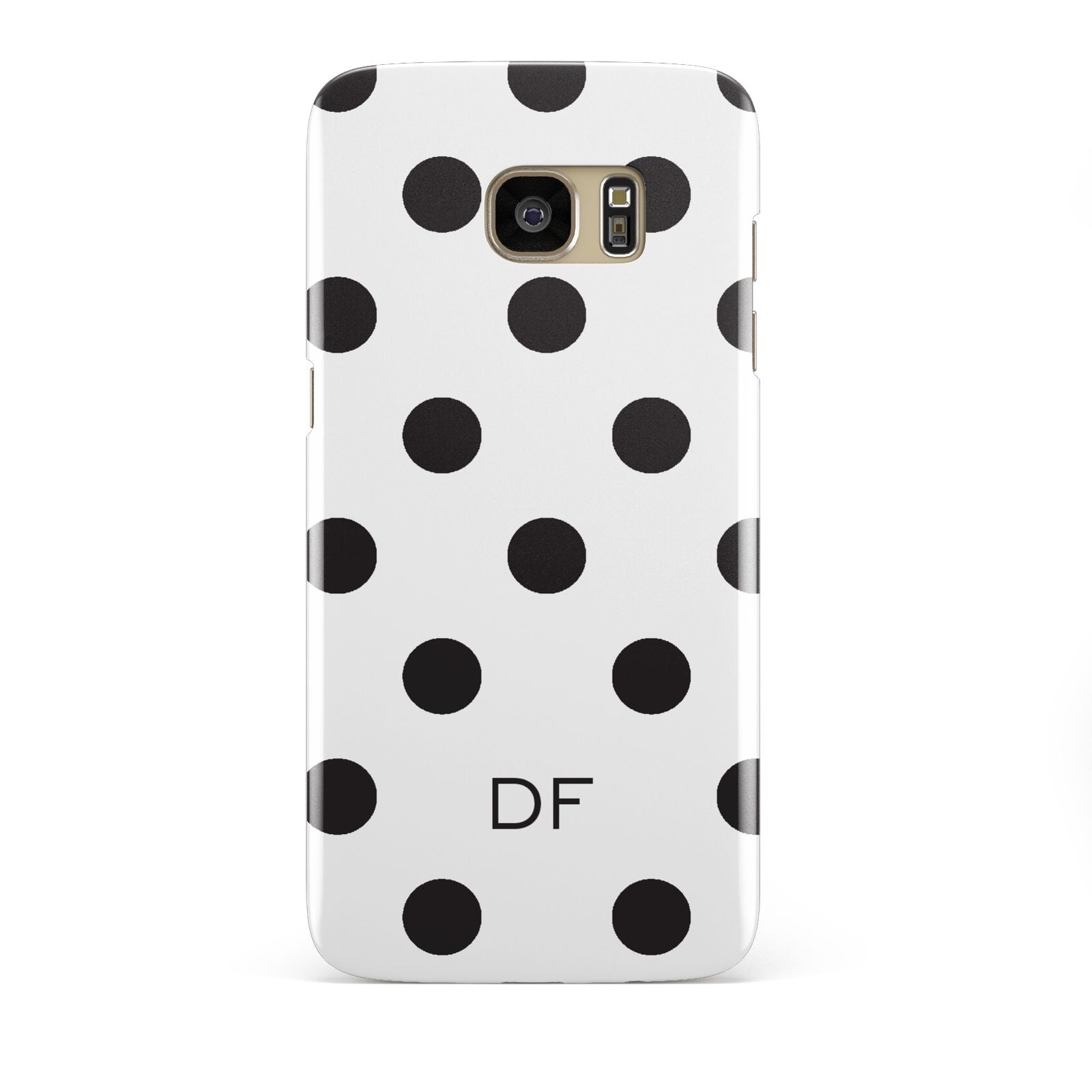 Personalised Initial Black Dots Samsung Galaxy S7 Edge Case