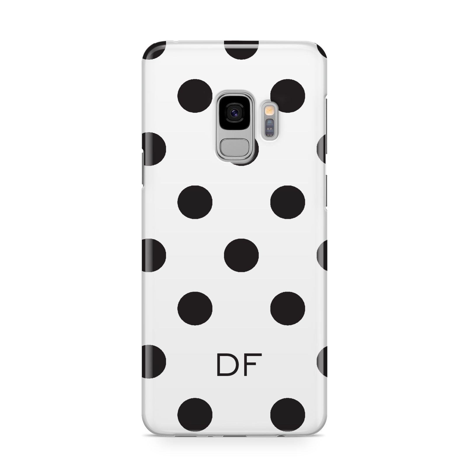 Personalised Initial Black Dots Samsung Galaxy S9 Case