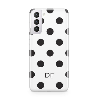 Personalised Initial Black Dots Samsung S21 Case