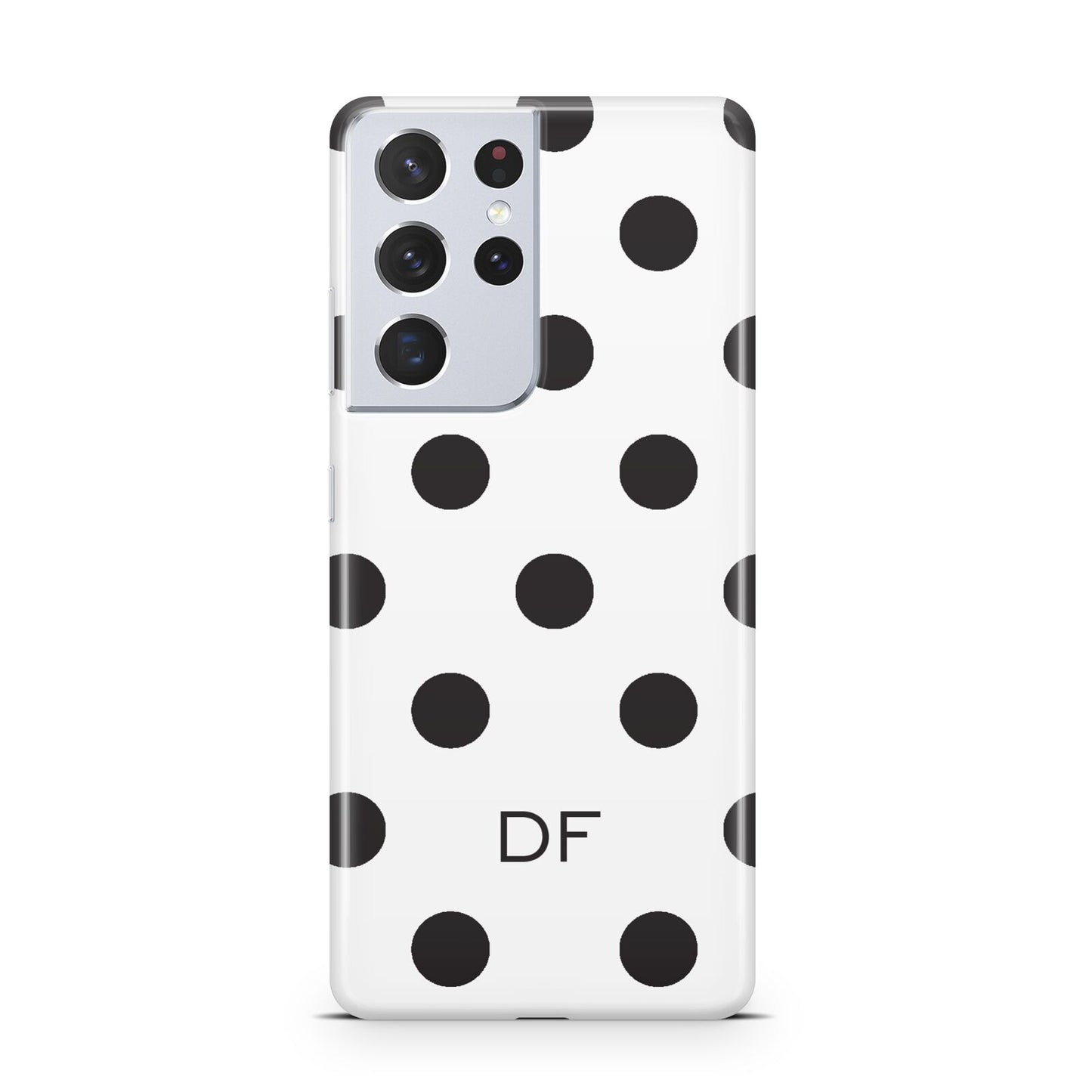 Personalised Initial Black Dots Samsung S21 Ultra Case
