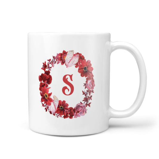Personalised Initial Floral Wreath 10oz Mug