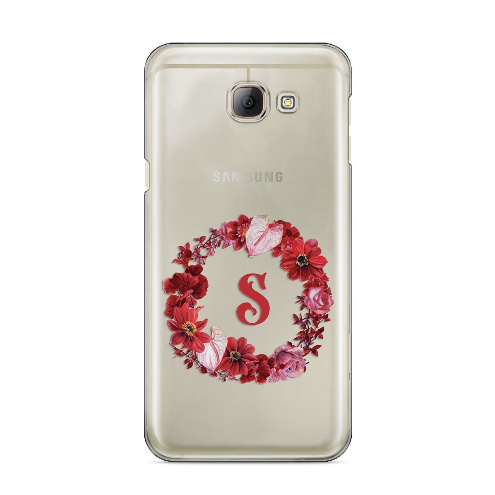 Personalised Initial Floral Wreath Samsung Galaxy A8 2016 Case
