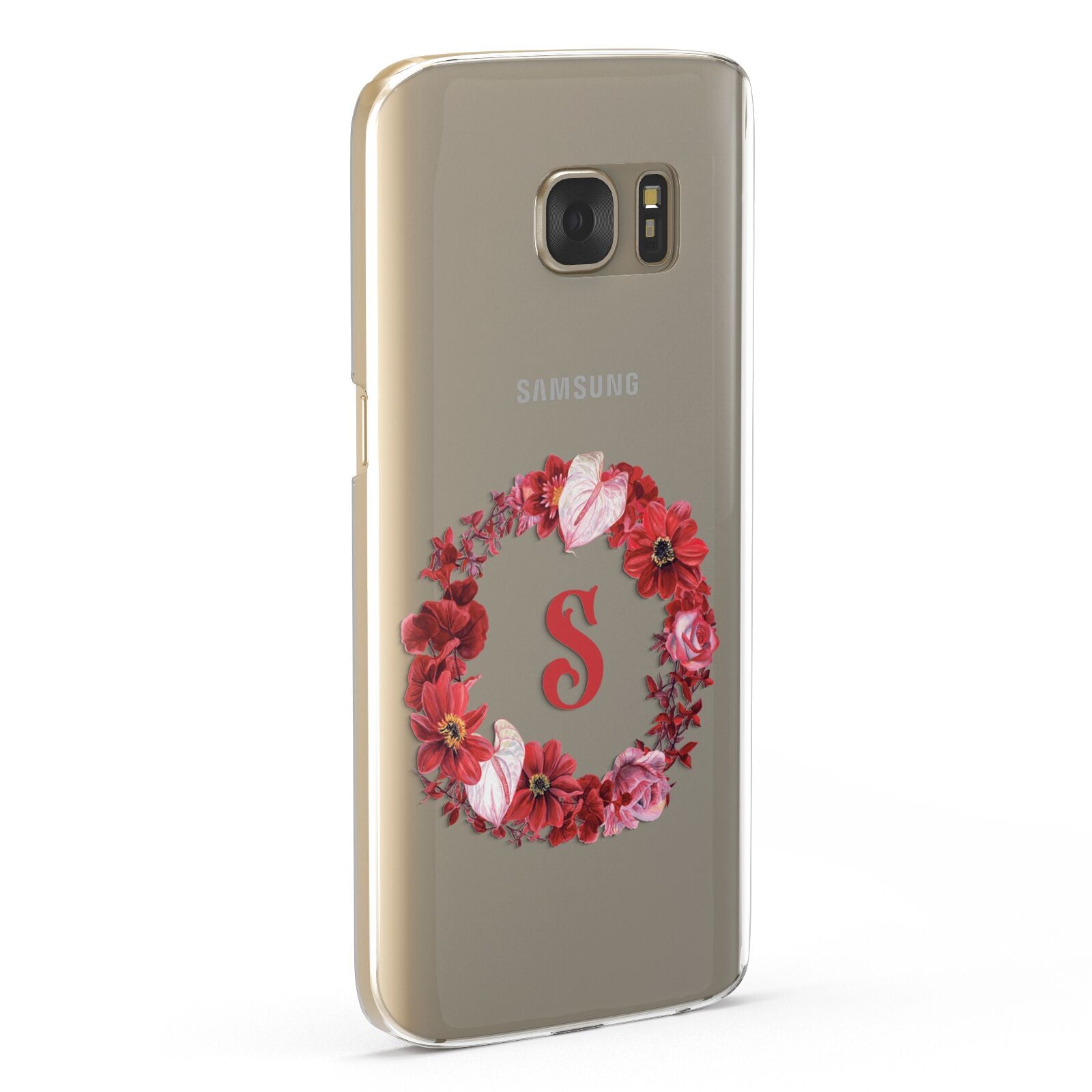 Personalised Initial Floral Wreath Samsung Galaxy Case Fourty Five Degrees