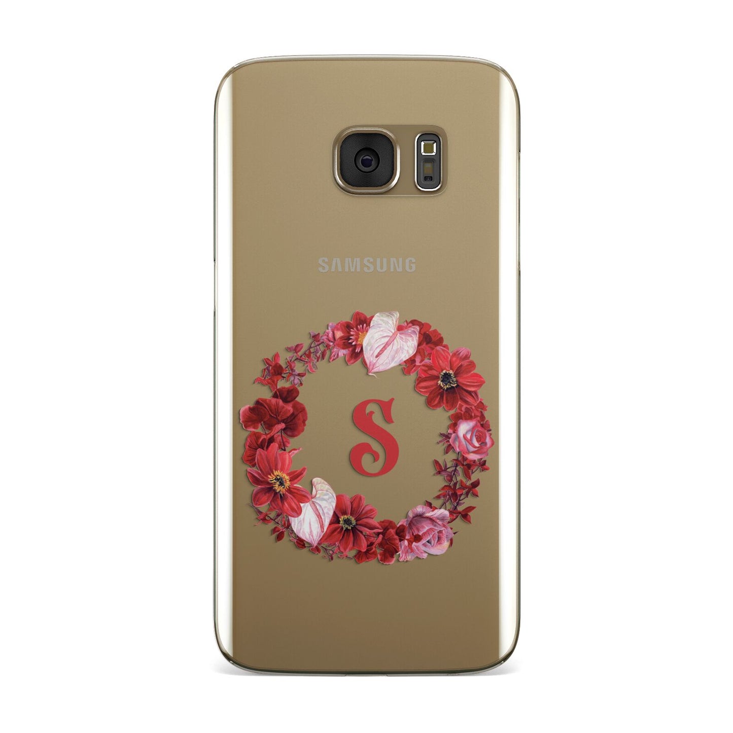 Personalised Initial Floral Wreath Samsung Galaxy Case