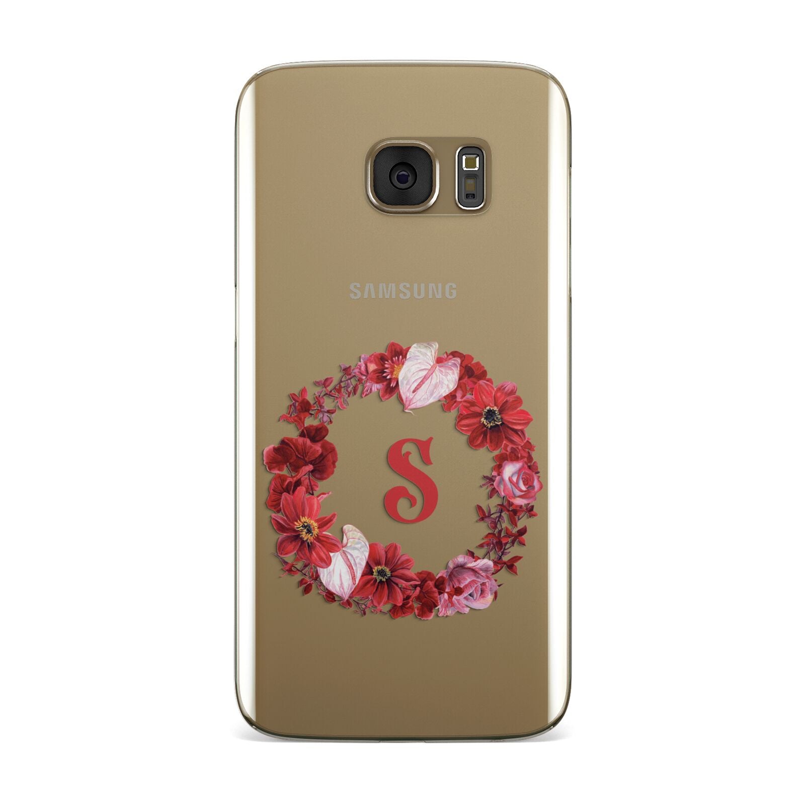 Personalised Initial Floral Wreath Samsung Galaxy Case