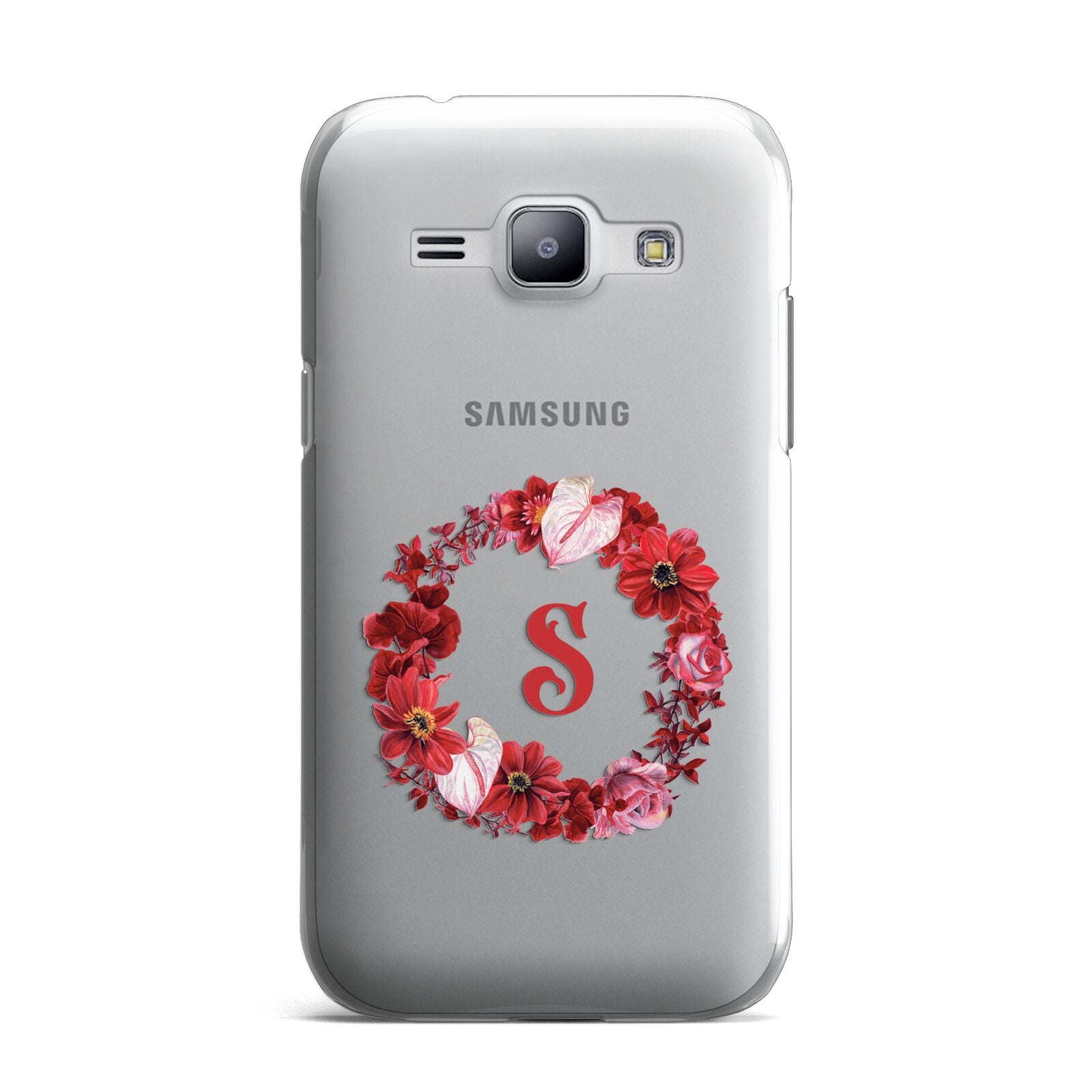 Personalised Initial Floral Wreath Samsung Galaxy J1 2015 Case