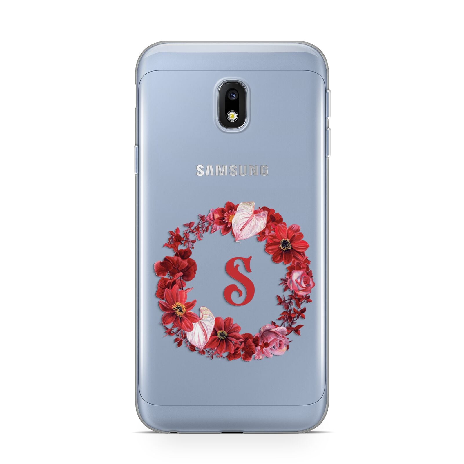 Personalised Initial Floral Wreath Samsung Galaxy J3 2017 Case