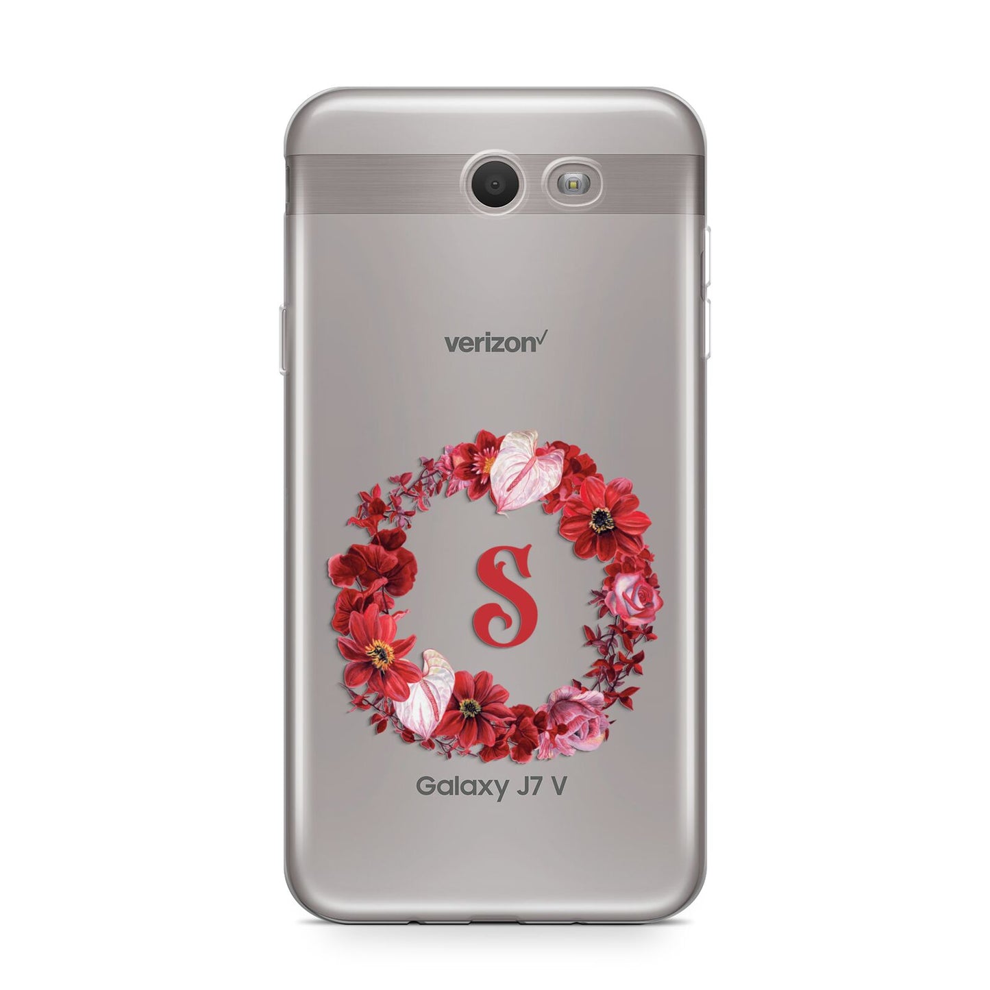 Personalised Initial Floral Wreath Samsung Galaxy J7 2017 Case