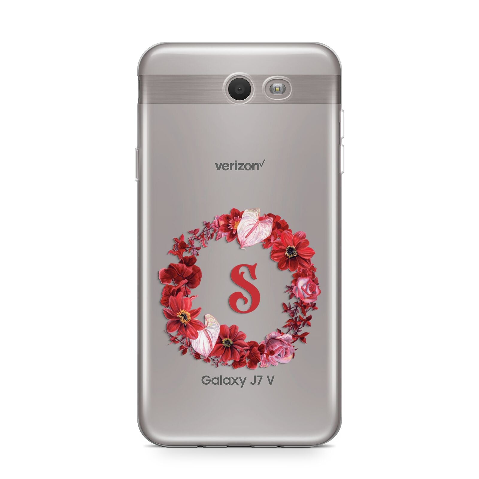 Personalised Initial Floral Wreath Samsung Galaxy J7 2017 Case