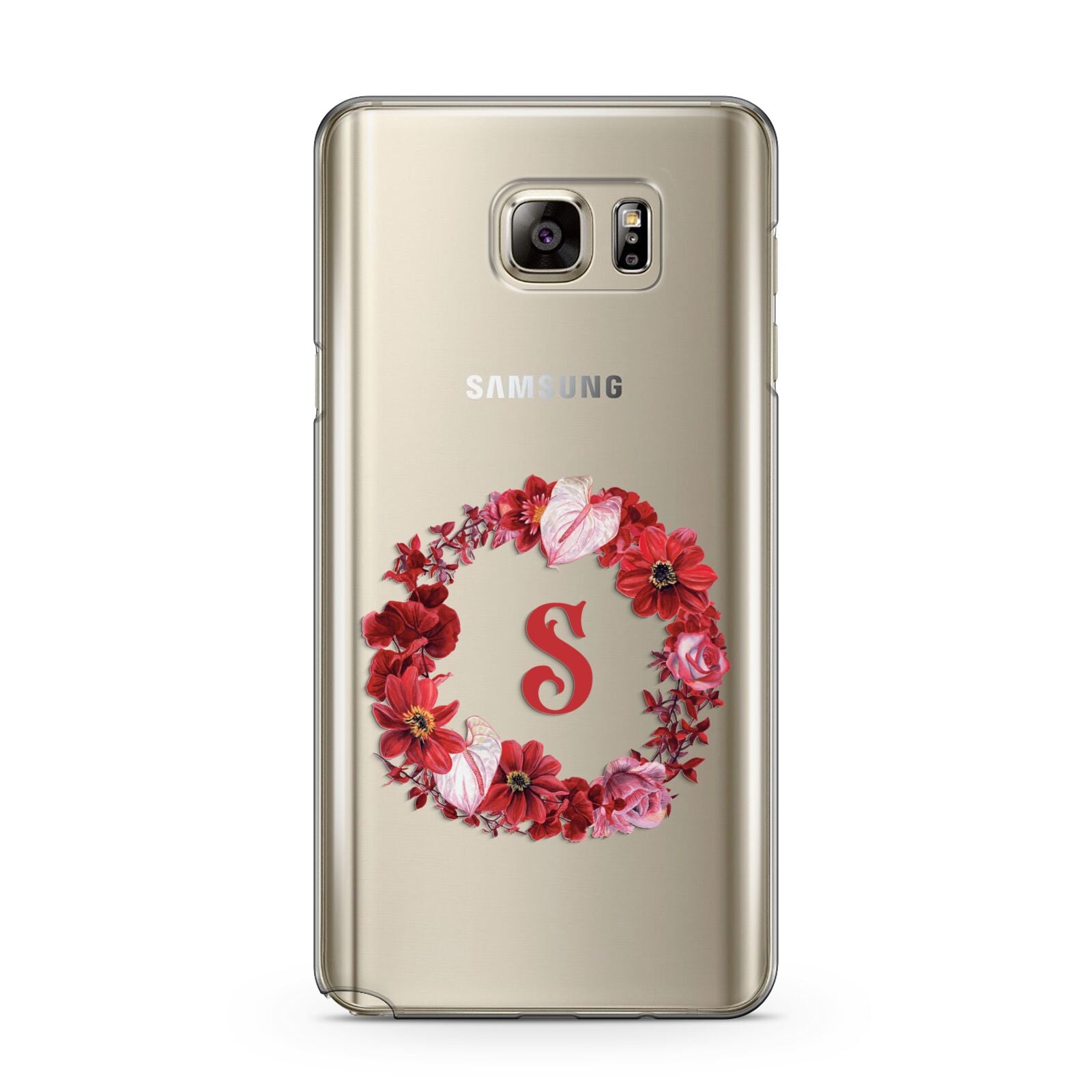 Personalised Initial Floral Wreath Samsung Galaxy Note 5 Case