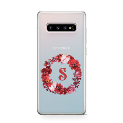Personalised Initial Floral Wreath Samsung Galaxy S10 Case