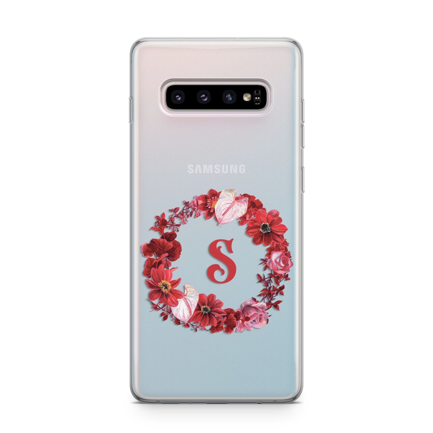 Personalised Initial Floral Wreath Samsung Galaxy S10 Plus Case