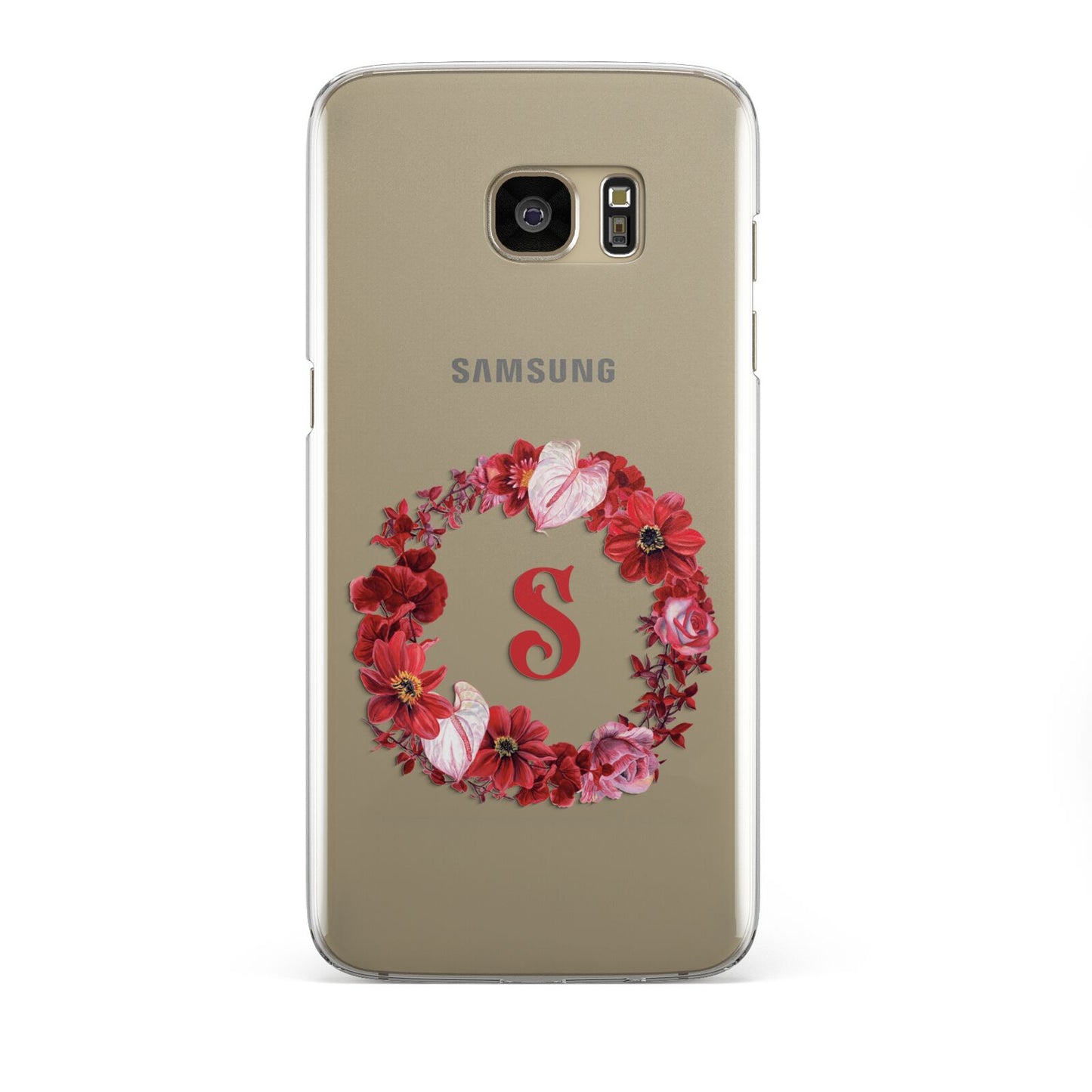 Personalised Initial Floral Wreath Samsung Galaxy S7 Edge Case