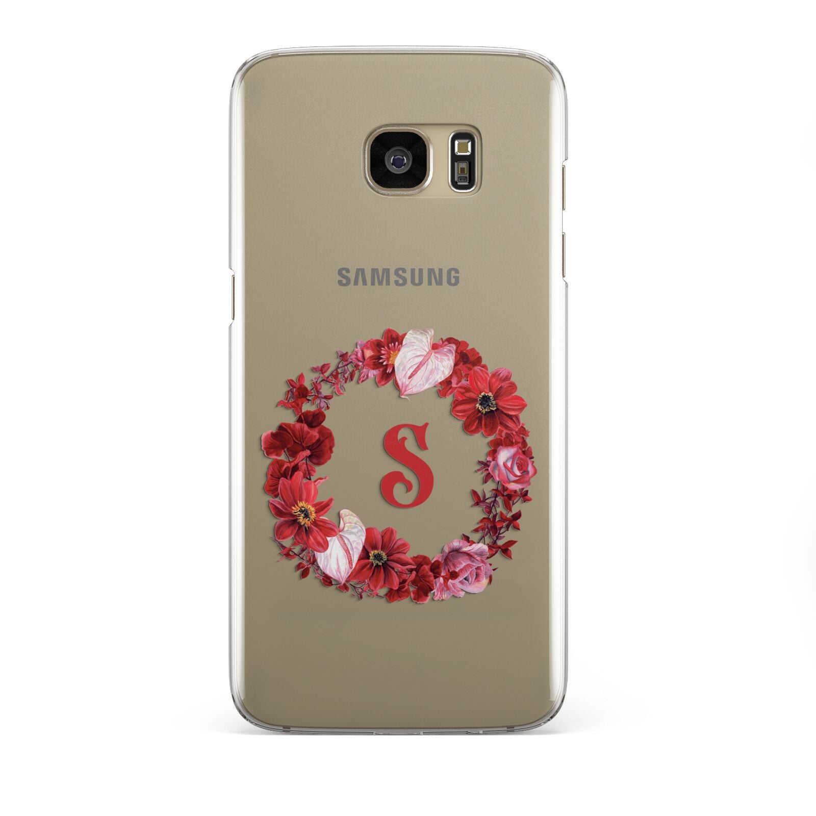 Personalised Initial Floral Wreath Samsung Galaxy S7 Edge Case
