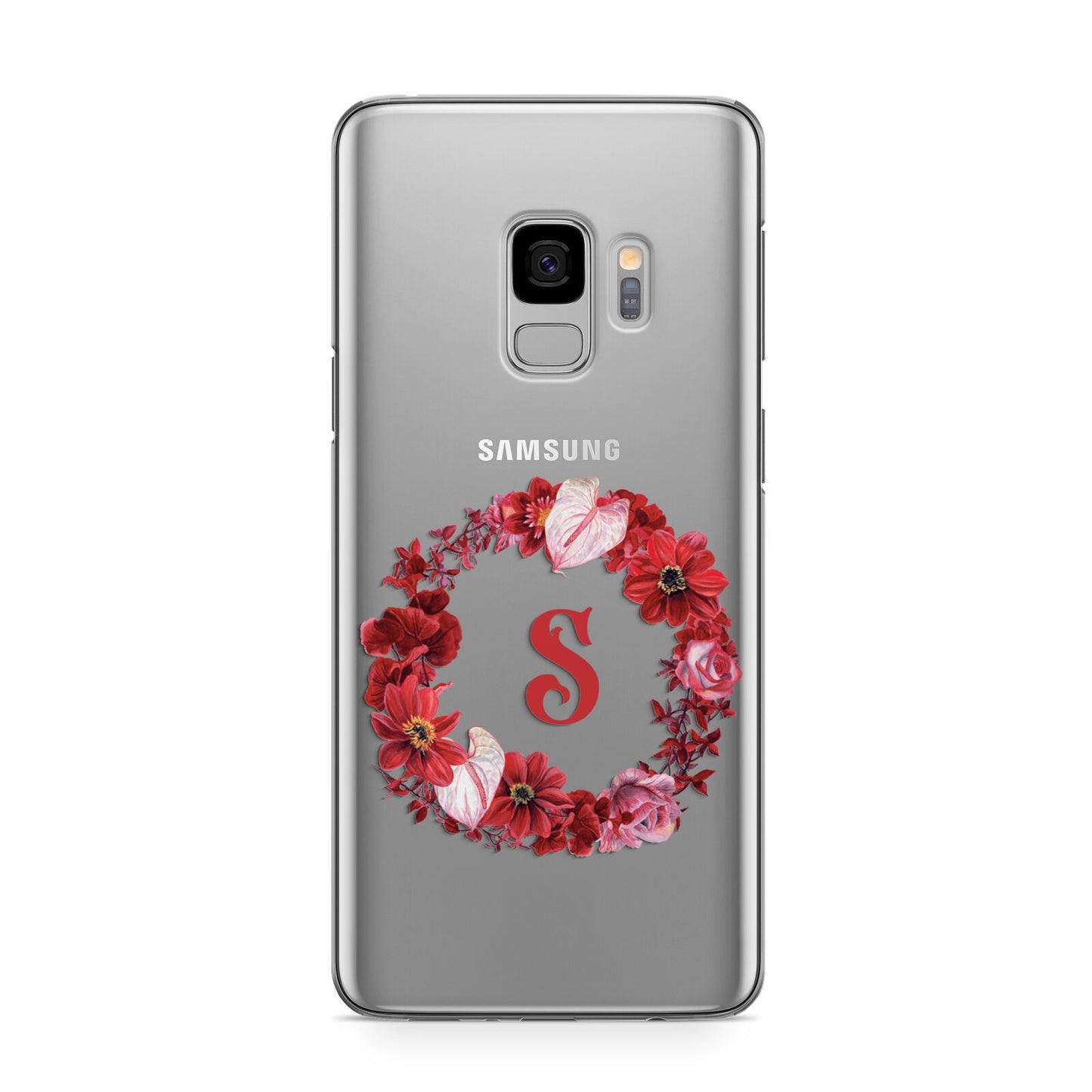 Personalised Initial Floral Wreath Samsung Galaxy S9 Case