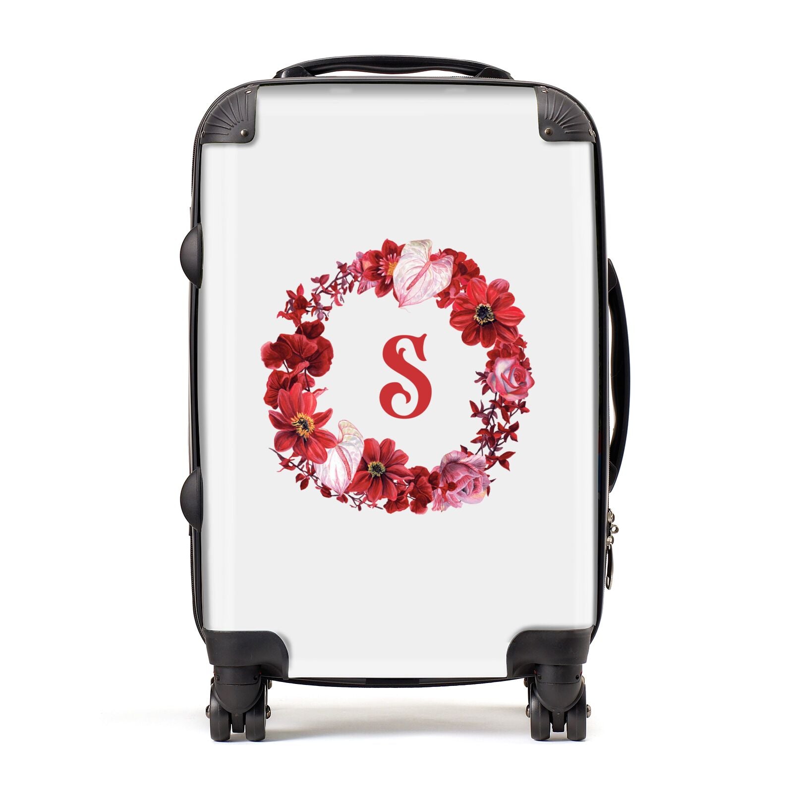 Personalised Initial Floral Wreath Suitcase