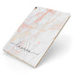 Personalised Initial Pink Marble Apple iPad Case on Gold iPad Side View