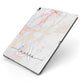 Personalised Initial Pink Marble Apple iPad Case on Grey iPad Side View