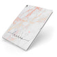 Personalised Initial Pink Marble Apple iPad Case on Silver iPad Side View