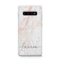 Personalised Initial Pink Marble Protective Samsung Galaxy Case