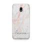 Personalised Initial Pink Marble Samsung Galaxy J3 2017 Case