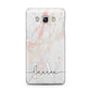 Personalised Initial Pink Marble Samsung Galaxy J5 2016 Case