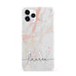 Personalised Initial Pink Marble iPhone 11 Pro 3D Snap Case