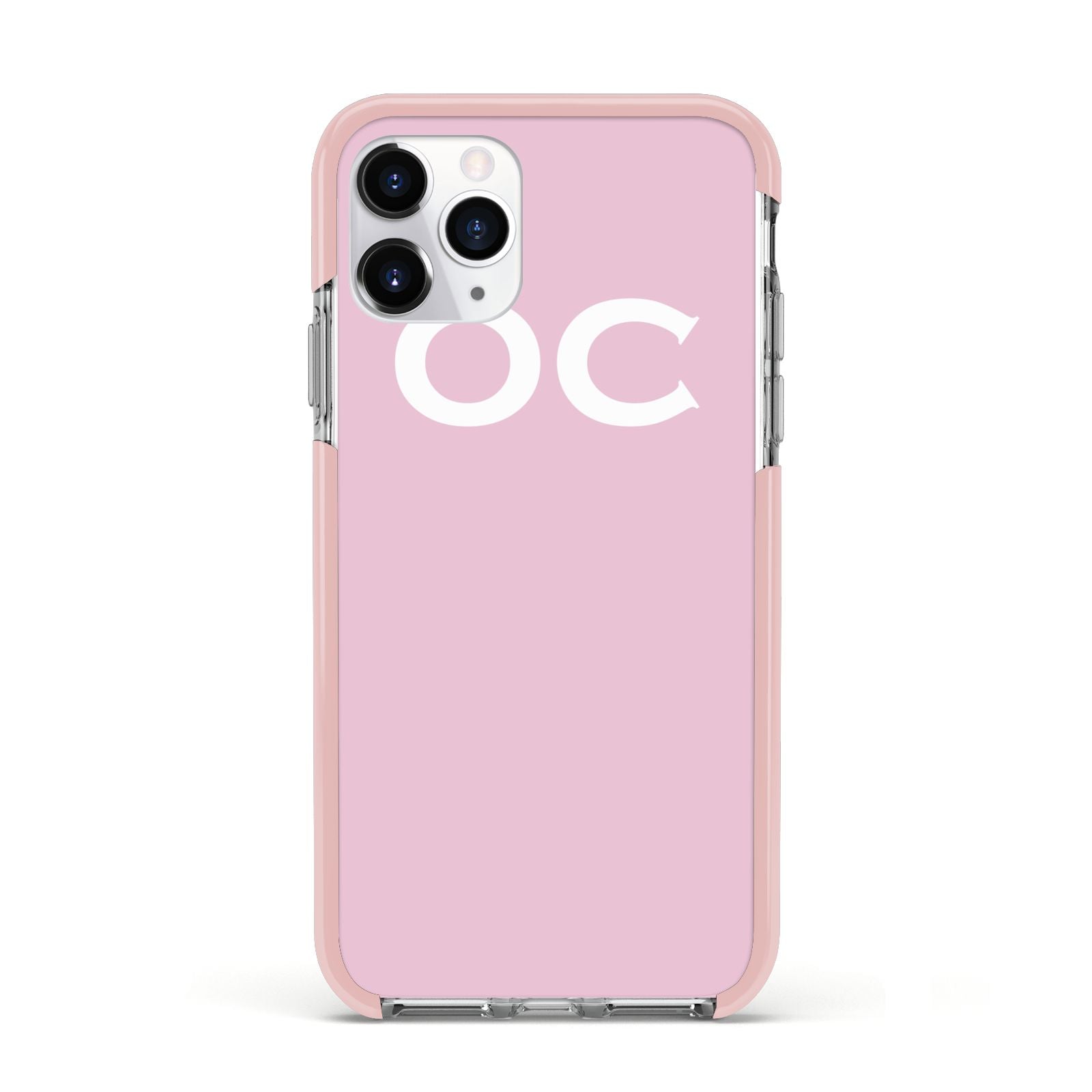 Personalised Initials 2 Apple iPhone 11 Pro in Silver with Pink Impact Case