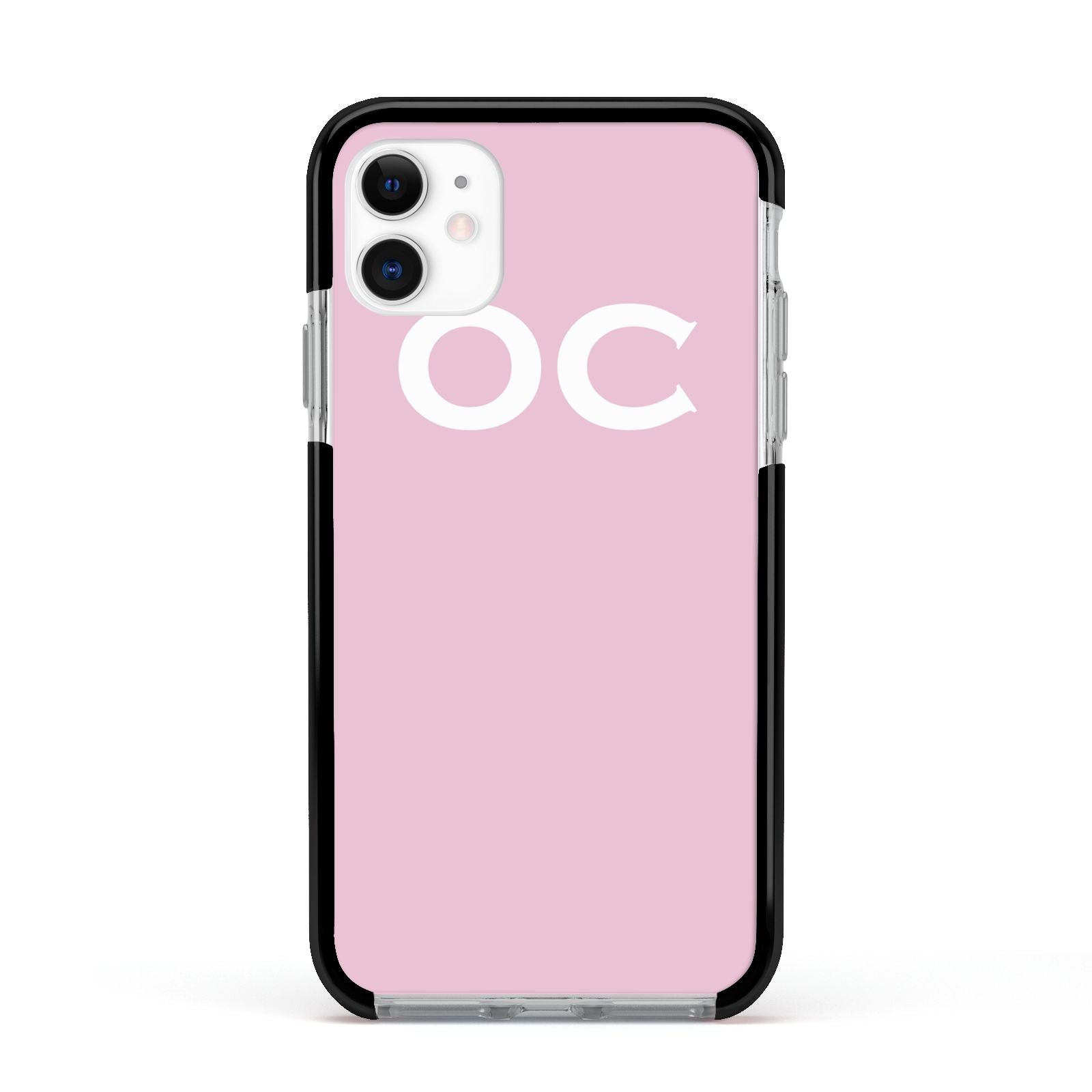 Personalised Initials 2 Apple iPhone 11 in White with Black Impact Case