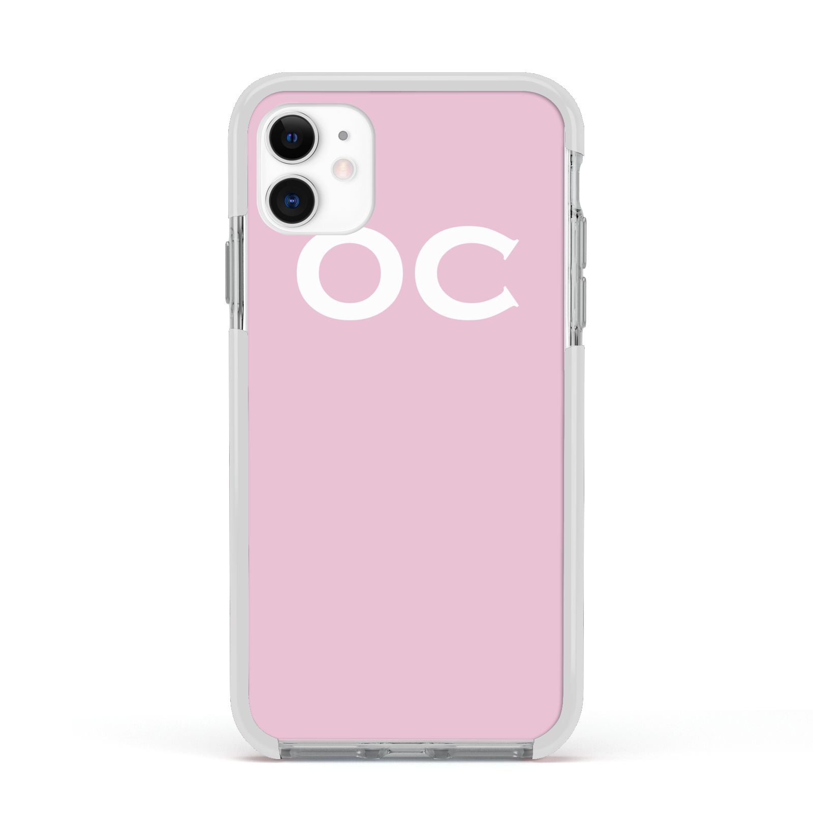 Personalised Initials 2 Apple iPhone 11 in White with White Impact Case
