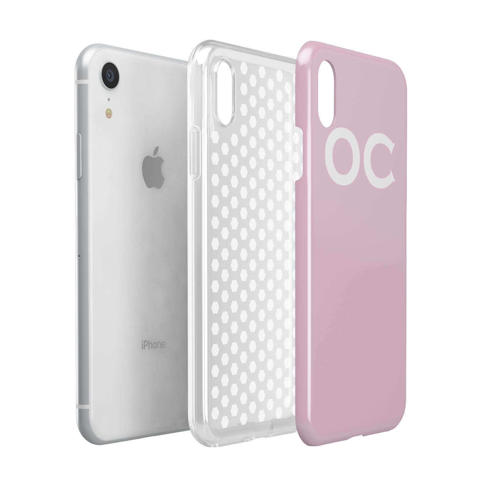 Personalised Initials 2 Apple iPhone XR White 3D Tough Case Expanded view
