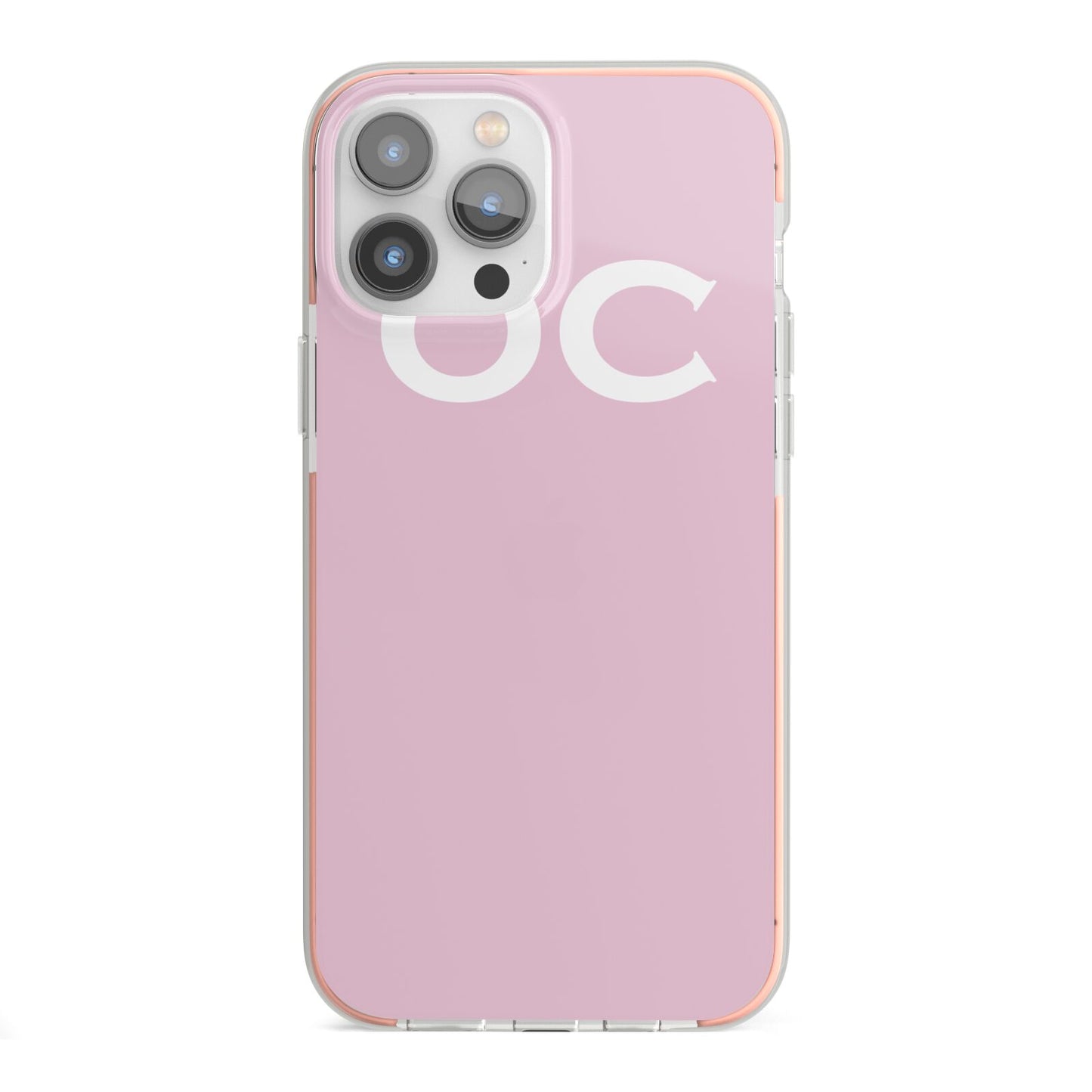 Personalised Initials 2 iPhone 13 Pro Max TPU Impact Case with Pink Edges