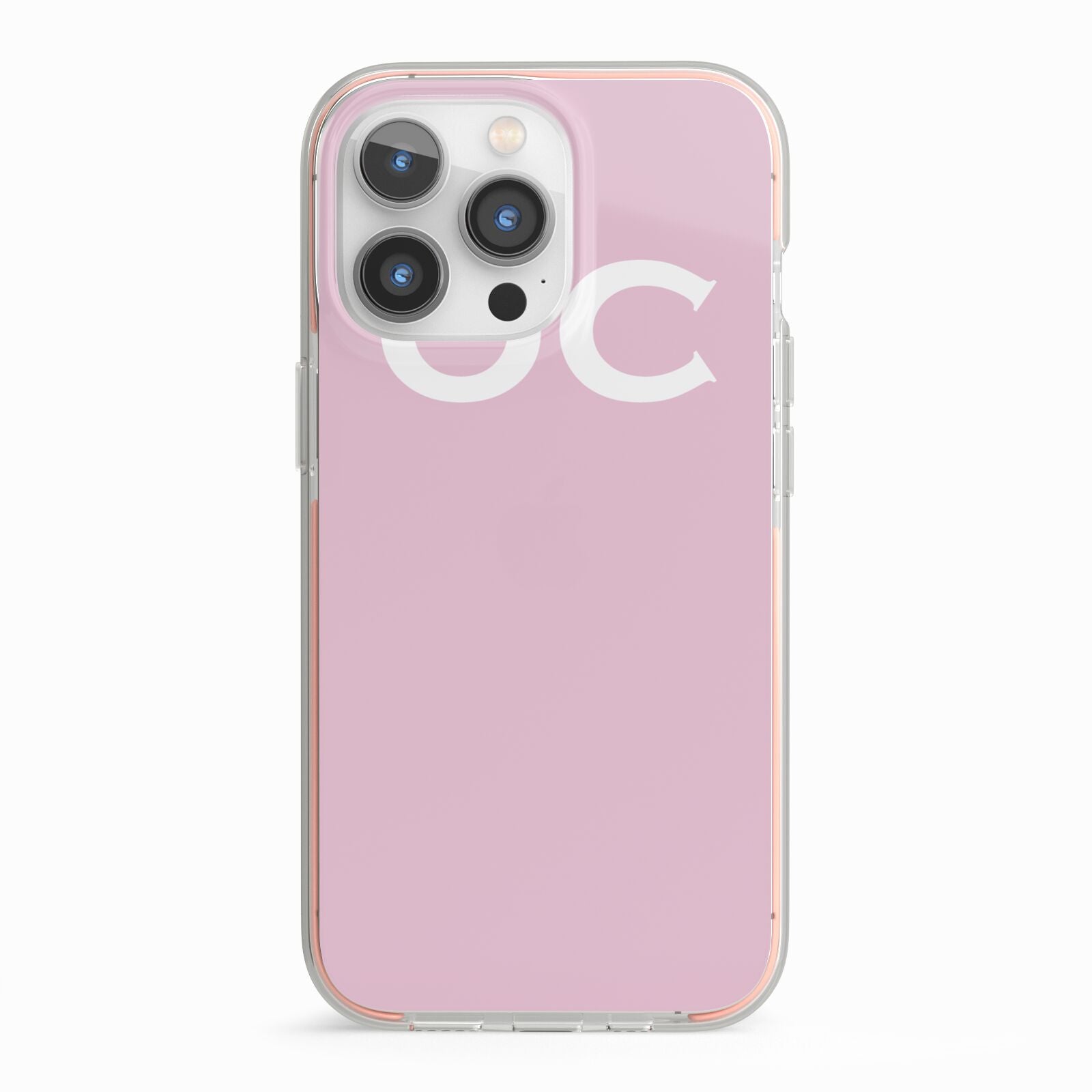 Personalised Initials 2 iPhone 13 Pro TPU Impact Case with Pink Edges