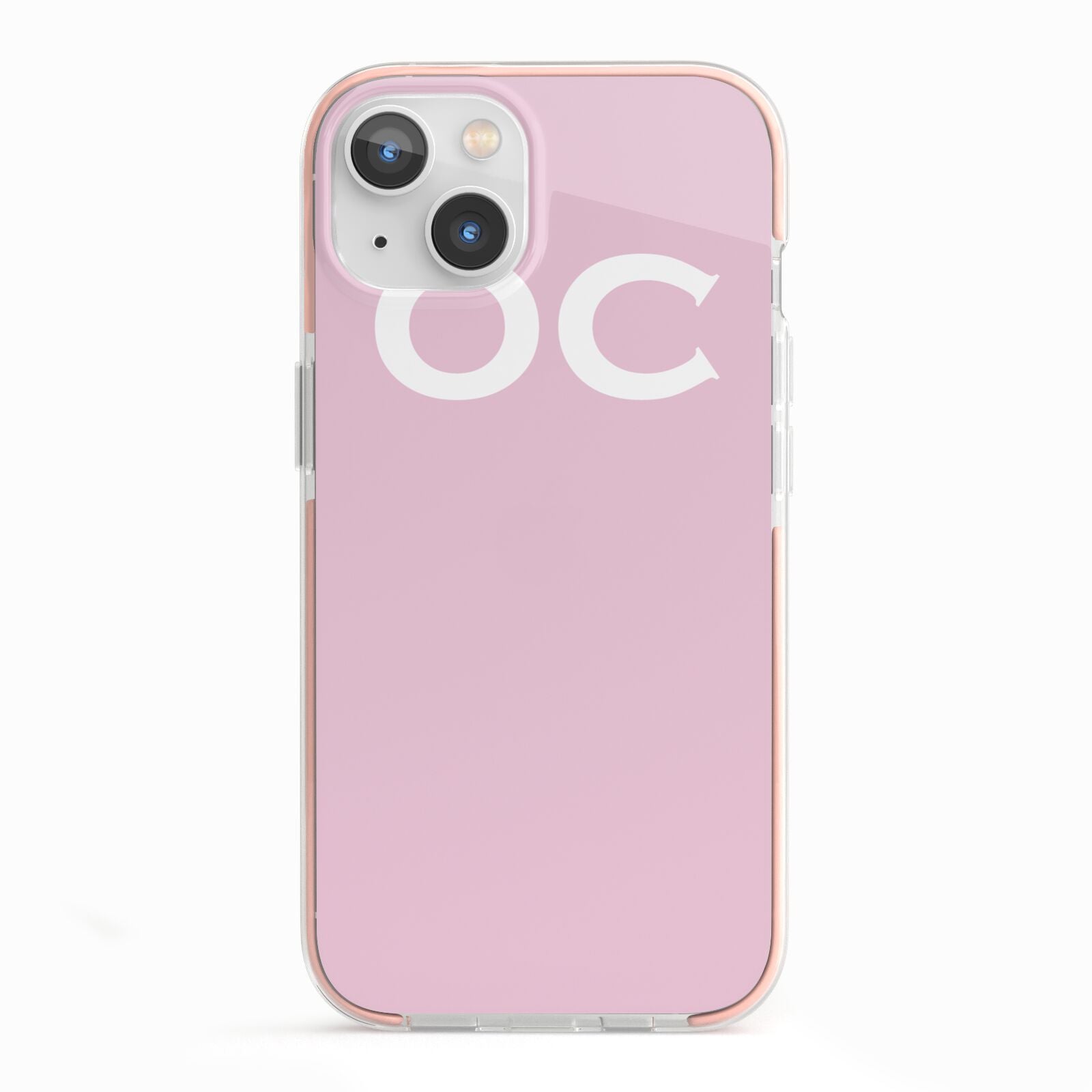 Personalised Initials 2 iPhone 13 TPU Impact Case with Pink Edges
