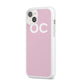Personalised Initials 2 iPhone 14 Plus Clear Tough Case Starlight Angled Image