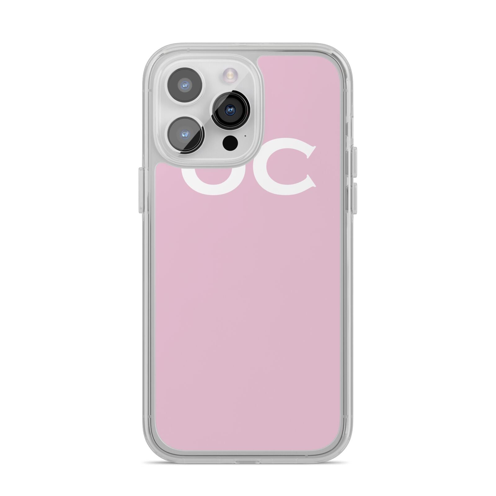 Personalised Initials 2 iPhone 14 Pro Max Clear Tough Case Silver