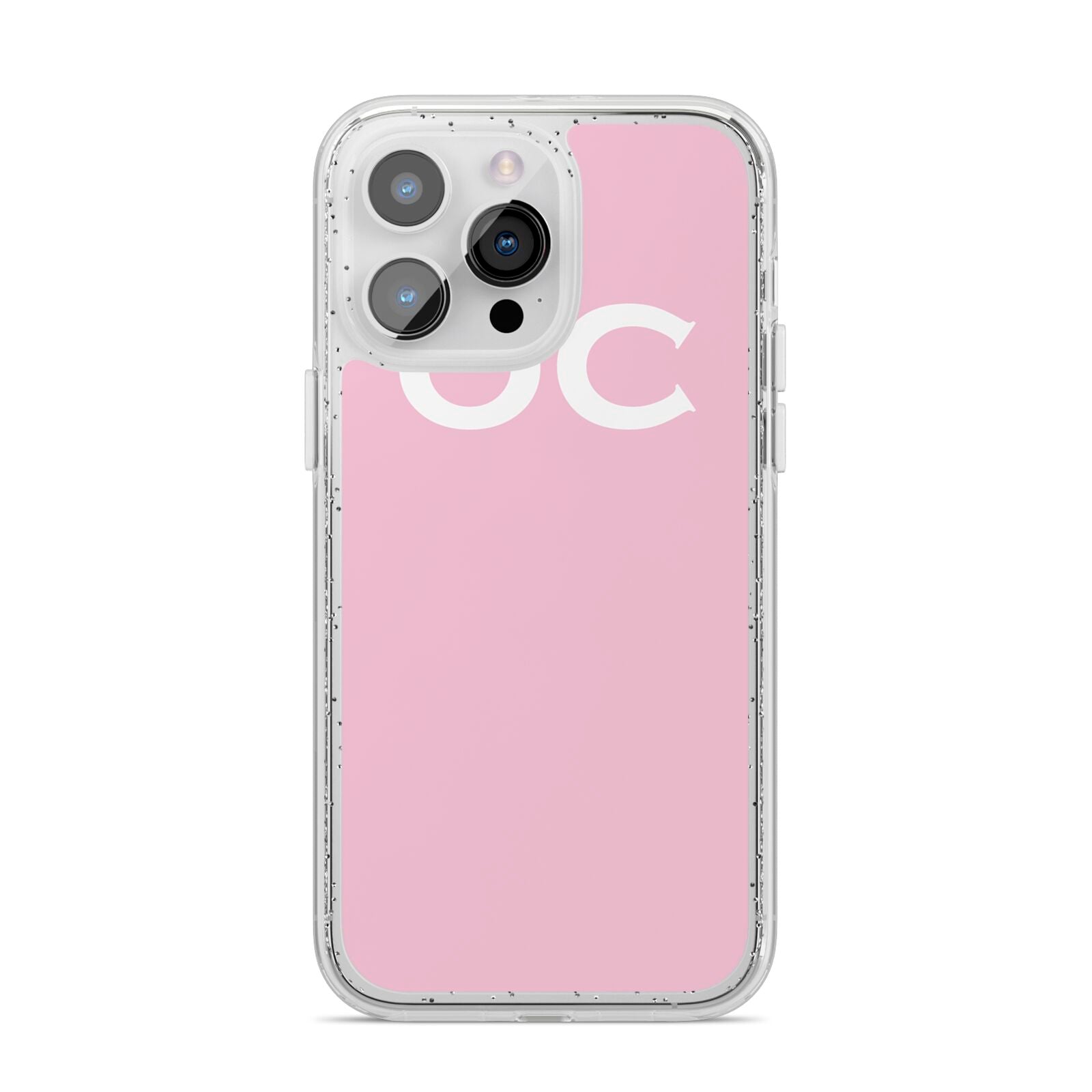 Personalised Initials 2 iPhone 14 Pro Max Glitter Tough Case Silver