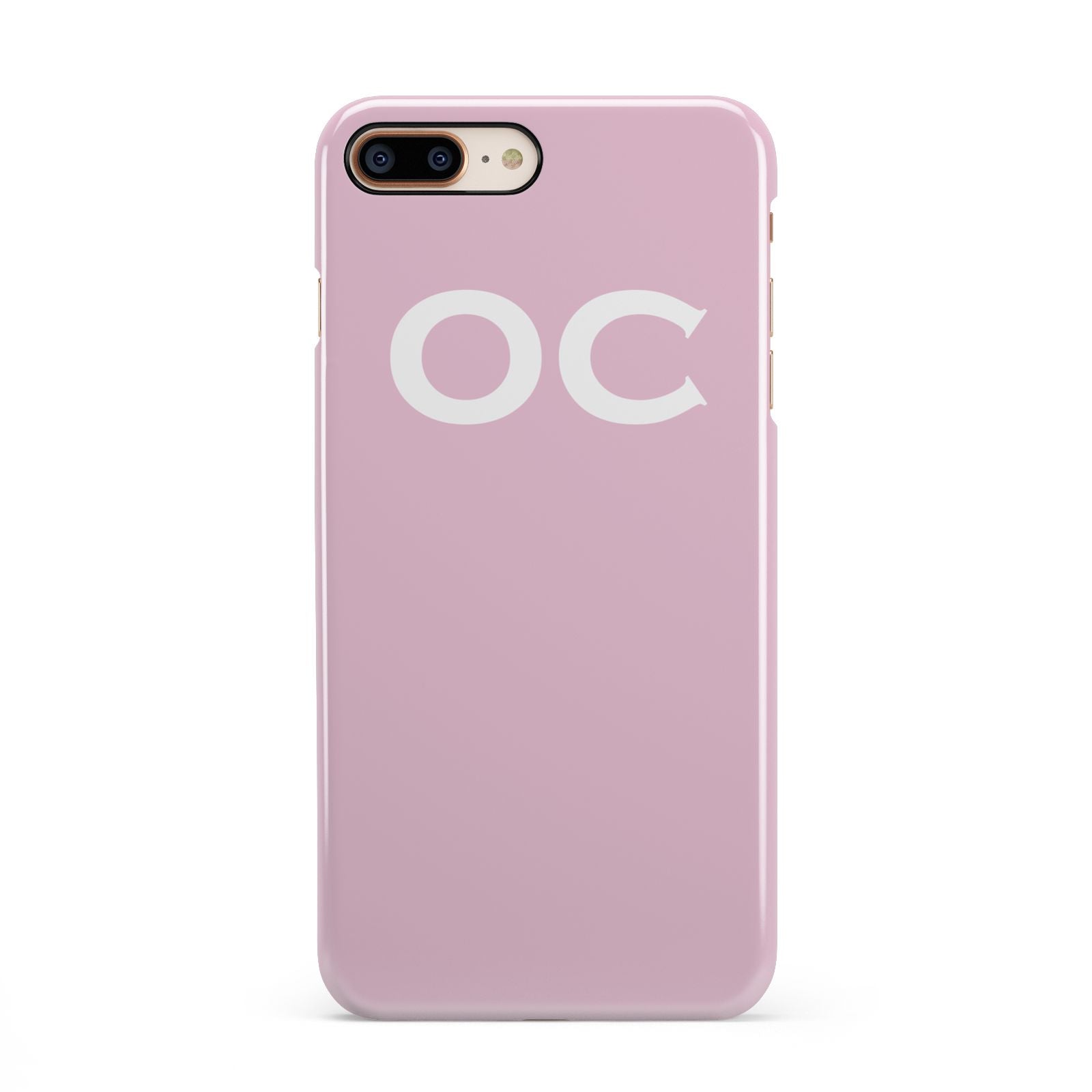 Personalised Initials 2 iPhone 8 Plus 3D Snap Case on Gold Phone