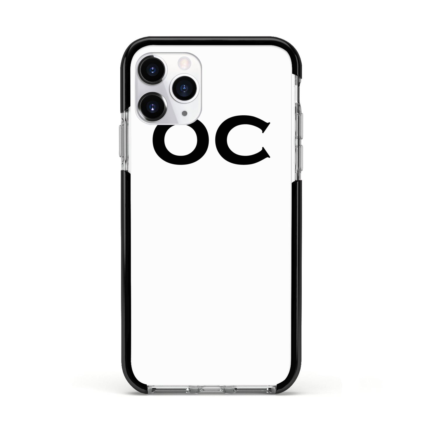 Personalised Initials 3 Apple iPhone 11 Pro in Silver with Black Impact Case