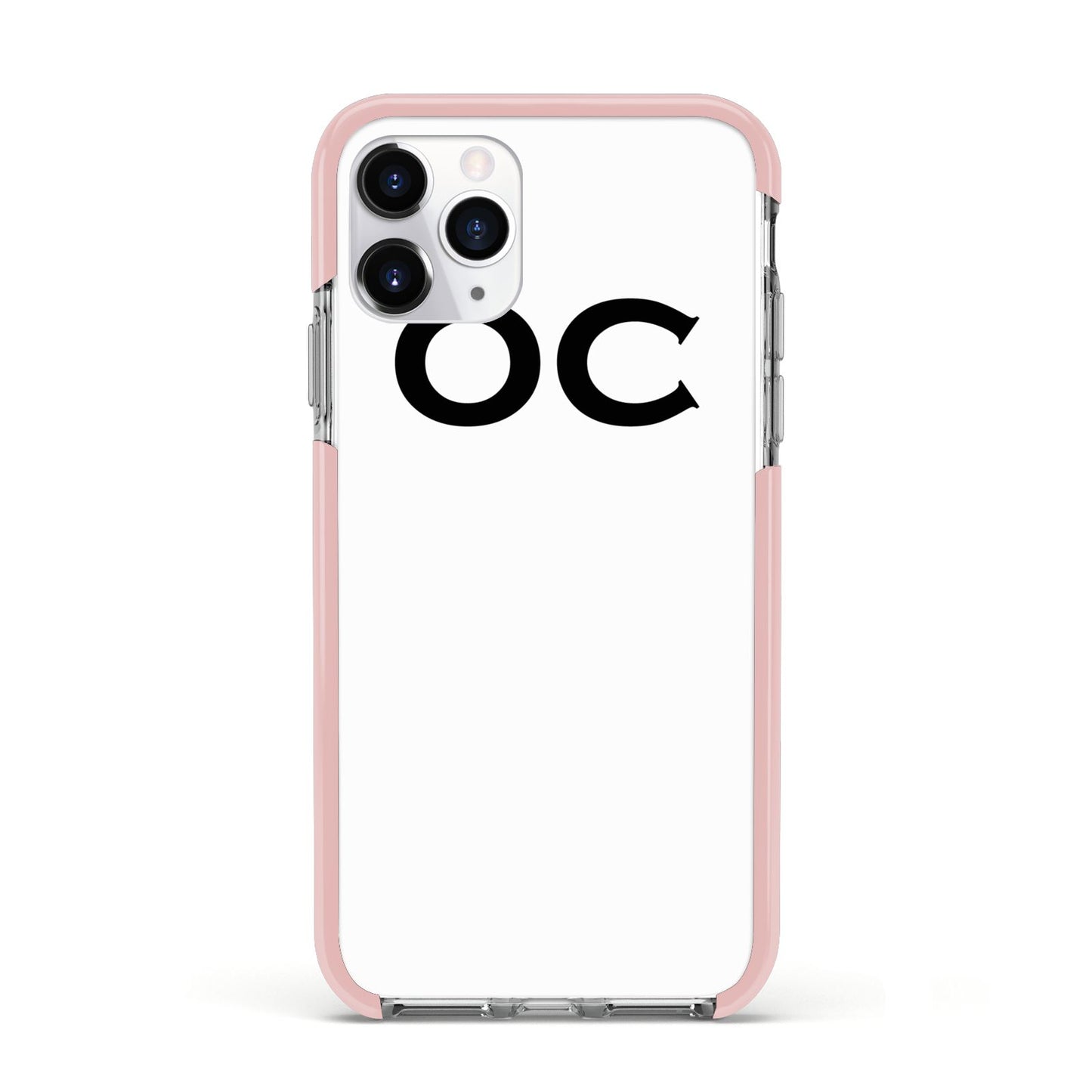 Personalised Initials 3 Apple iPhone 11 Pro in Silver with Pink Impact Case