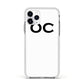Personalised Initials 3 Apple iPhone 11 Pro in Silver with White Impact Case