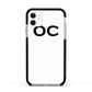 Personalised Initials 3 Apple iPhone 11 in White with Black Impact Case