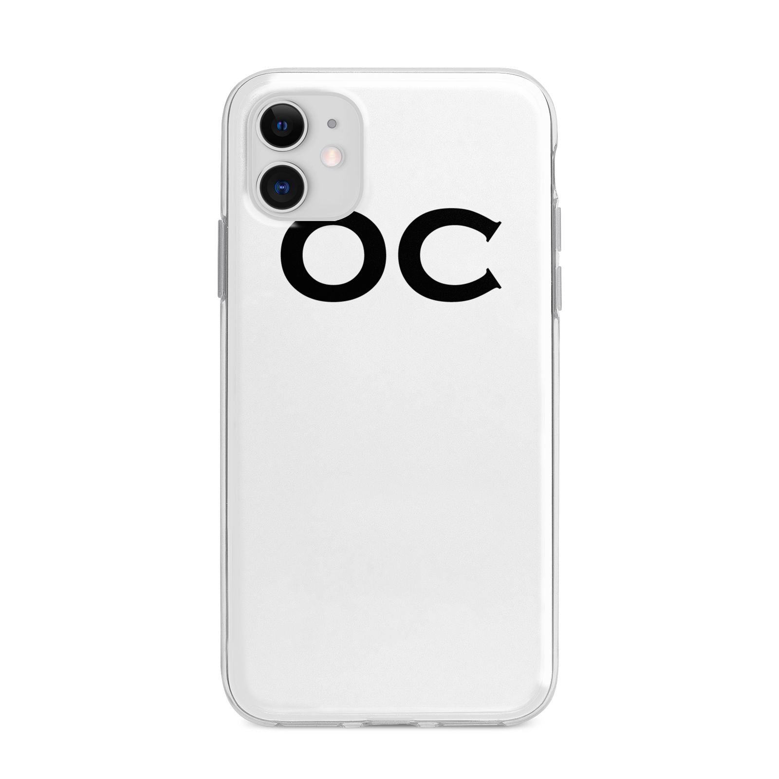 Personalised Initials 3 Apple iPhone 11 in White with Bumper Case