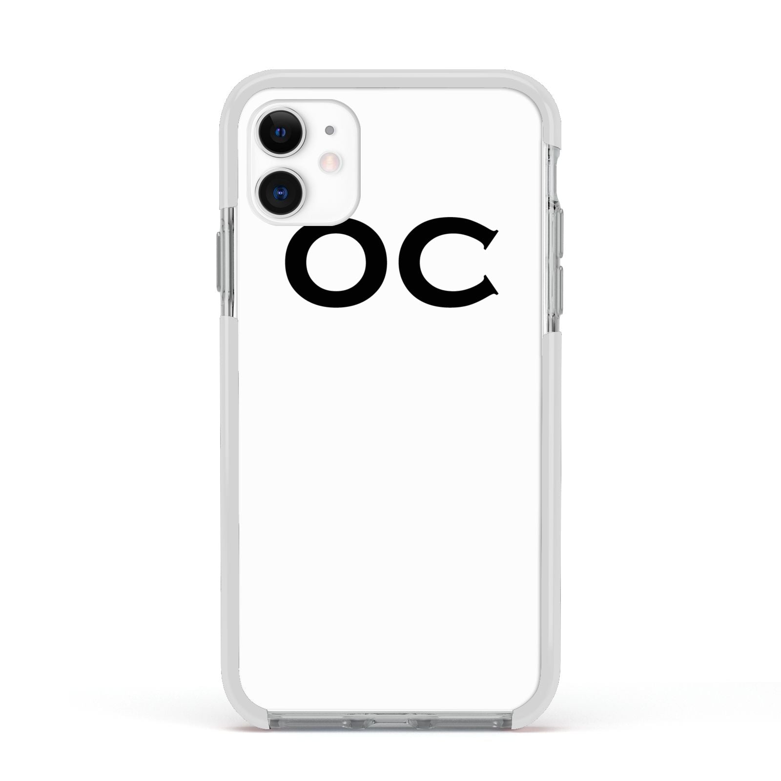 Personalised Initials 3 Apple iPhone 11 in White with White Impact Case