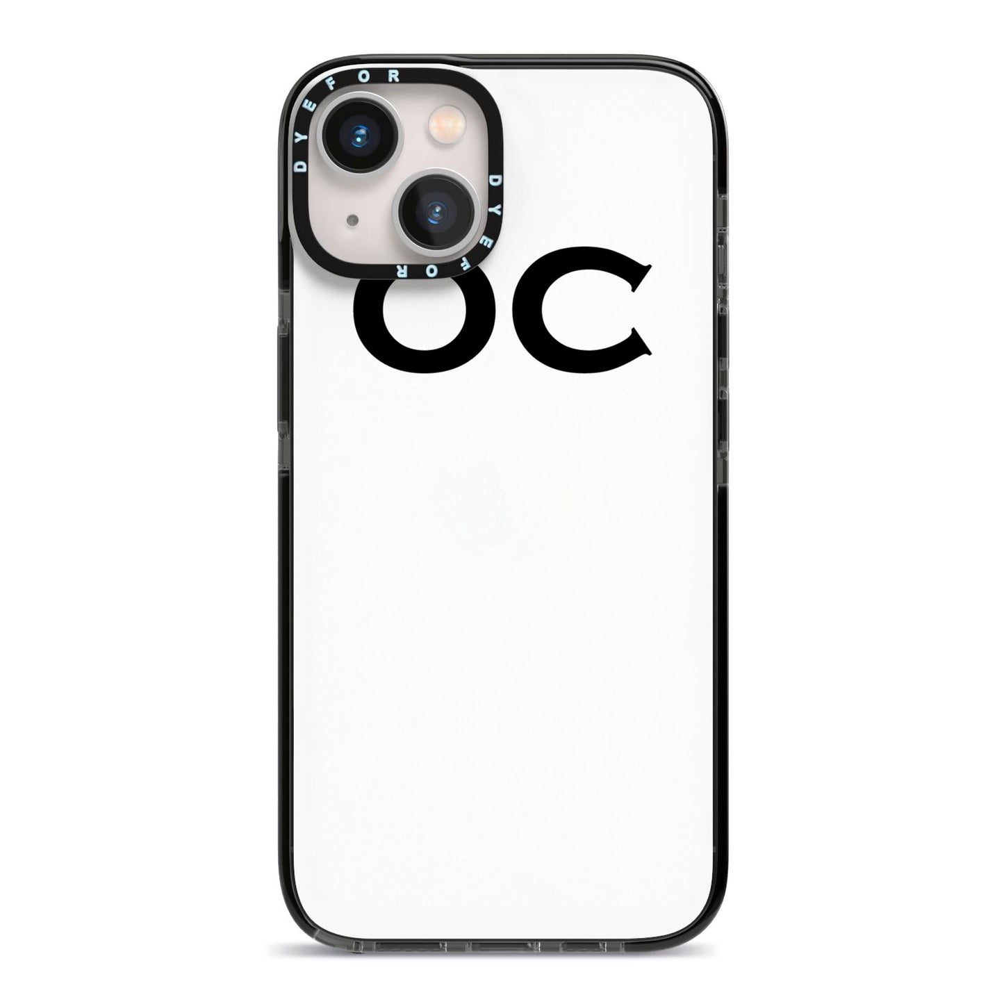 Personalised Initials 3 iPhone 13 Black Impact Case on Silver phone