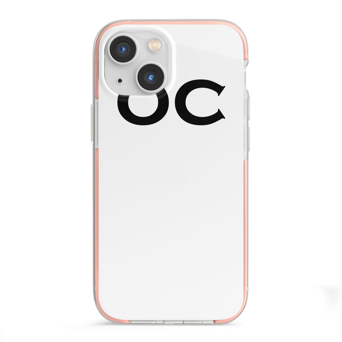 Personalised Initials 3 iPhone 13 Mini TPU Impact Case with Pink Edges
