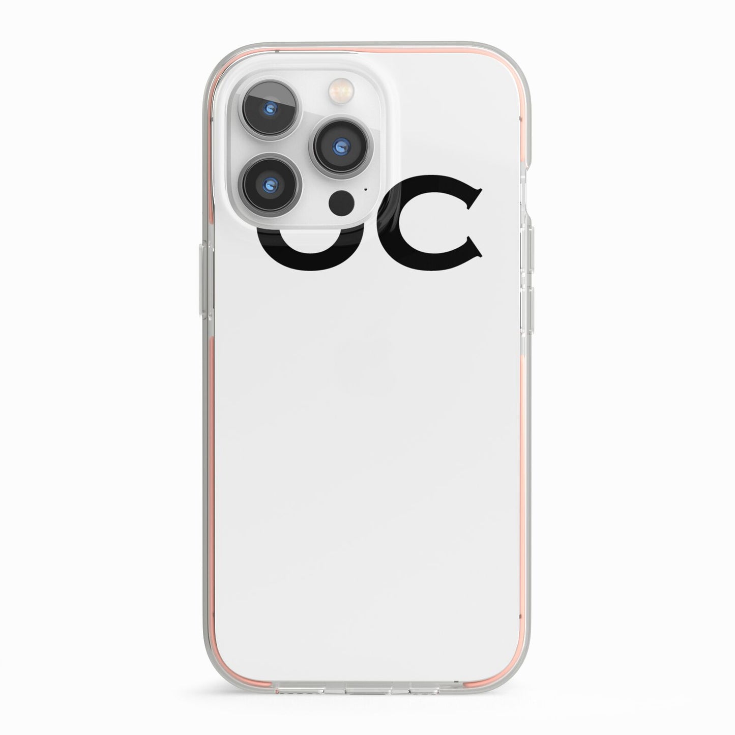 Personalised Initials 3 iPhone 13 Pro TPU Impact Case with Pink Edges
